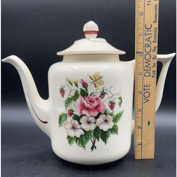 Vintage Edwin Knowles "Spring Glory" Coffee Pot - 1950s - Picture 11 of 14